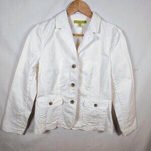 Sigrid Olson Women's Medium White Button-Down Blazer